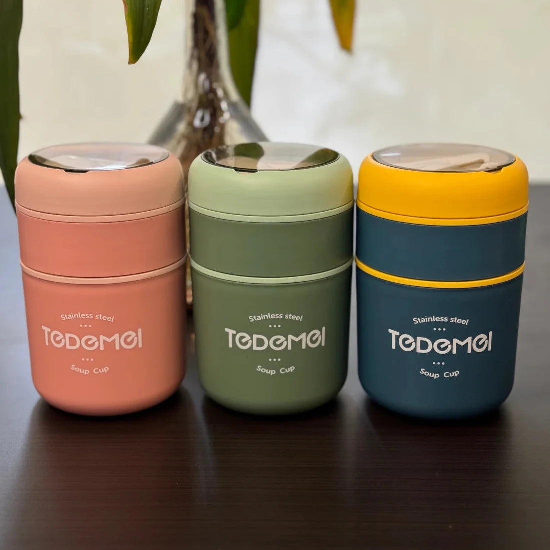 Temperature Retaining Food Jar Availble in 3 Colours Pink, Green, Blue 