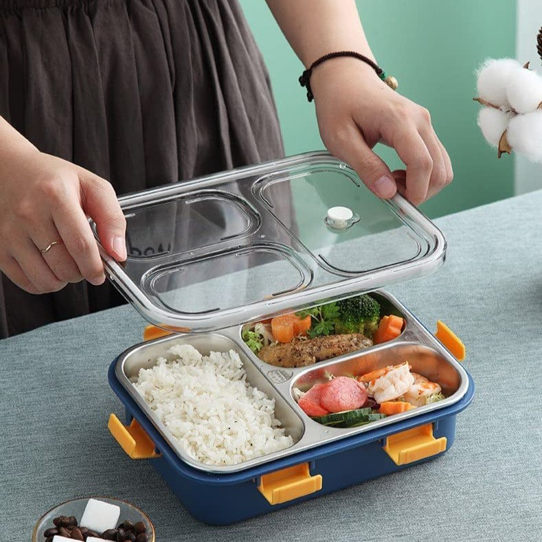 3 Compartment Stainless Steel Bento Lunch Box by The Globo