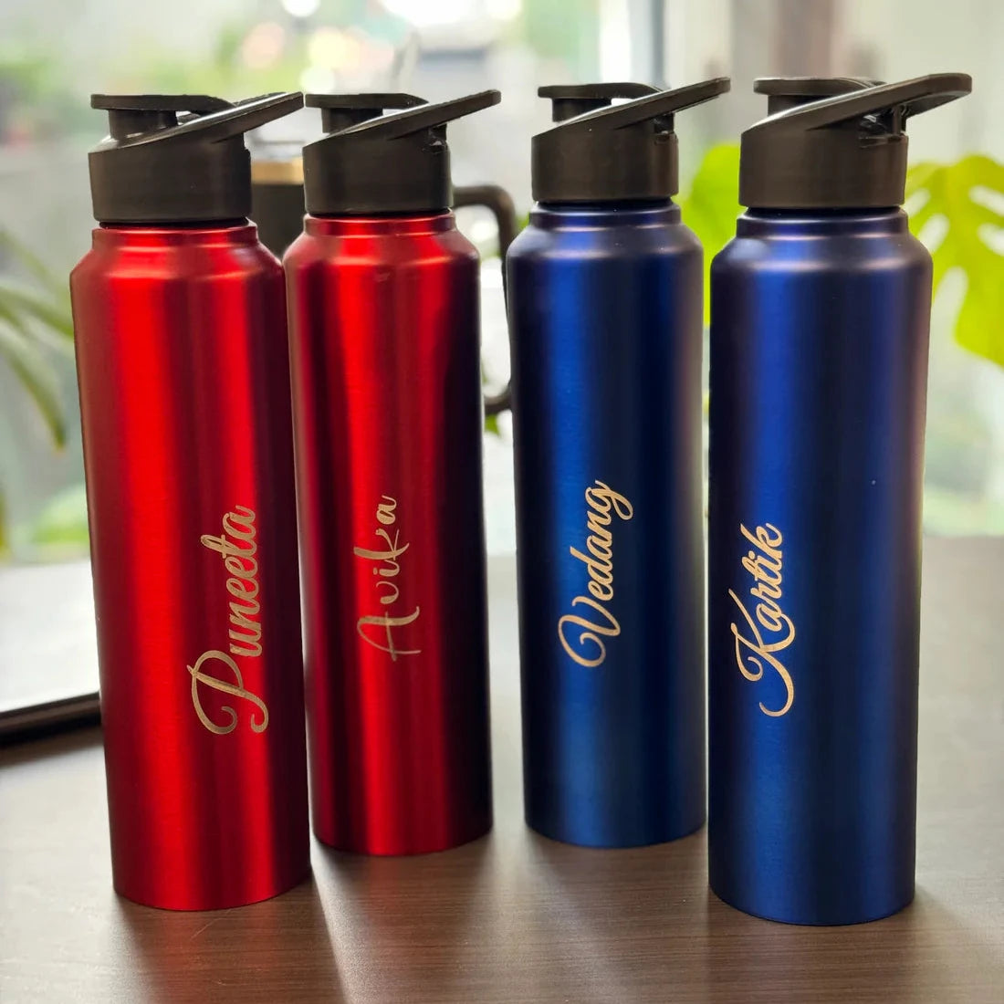 Personalised Stainless Steel 1 Litre Water Bottle for School Kids & Office